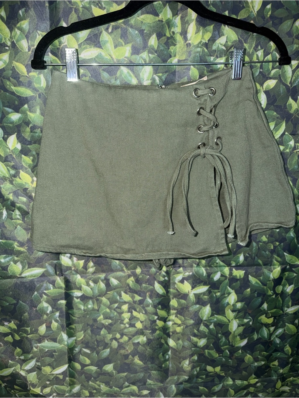 Altar'd State Olive Lace-Up Skort
